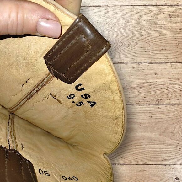 Republic Boot Co. Womens Sz 9.5 Oil Tanned Leather Brown Sparkles Embroidered - Picture 8 of 12